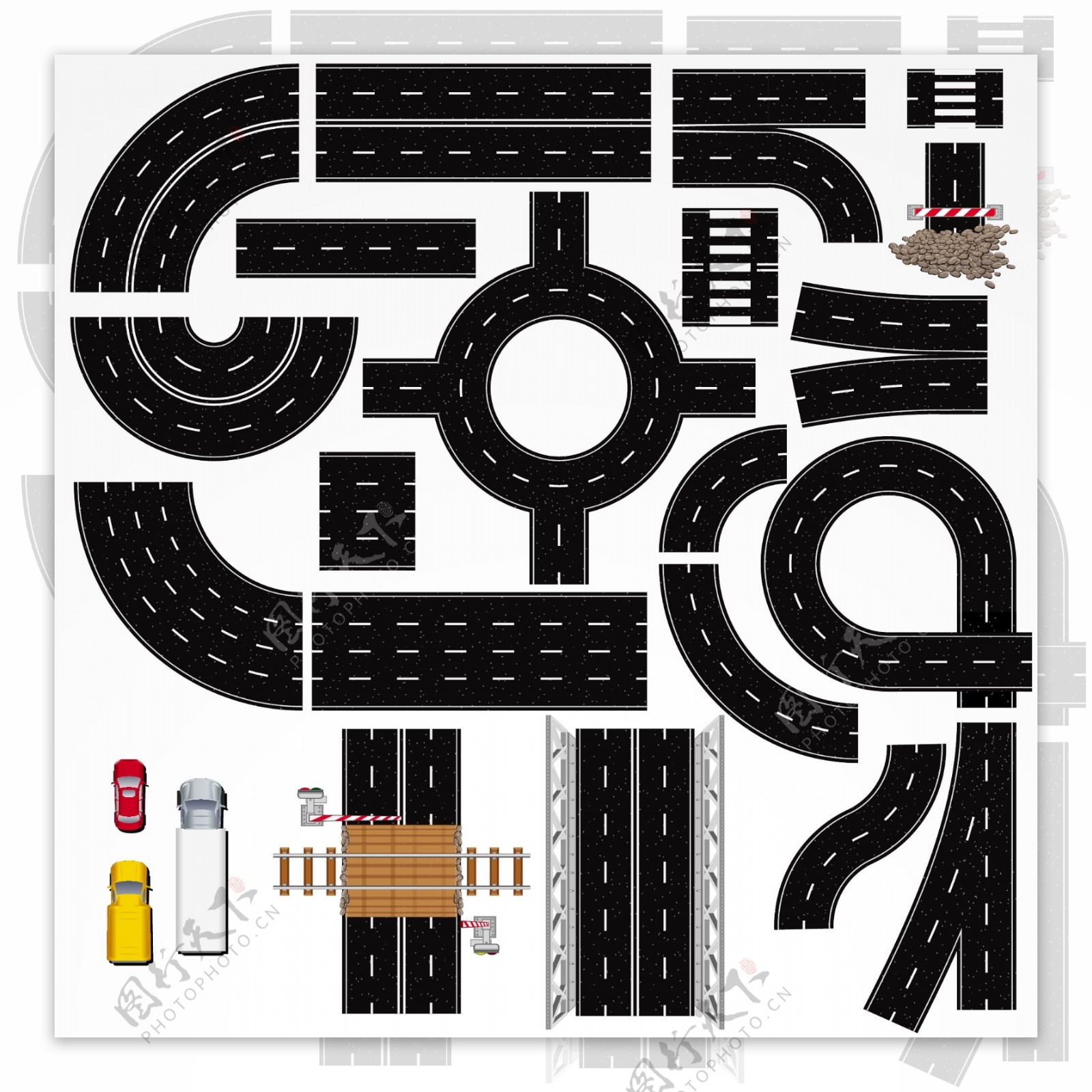 公路道路矢量素材图片