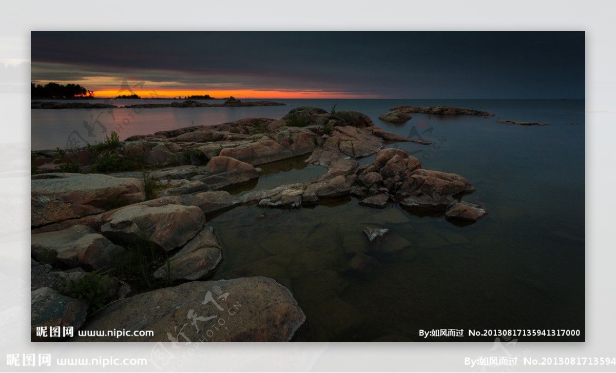 海边夕阳景色图片