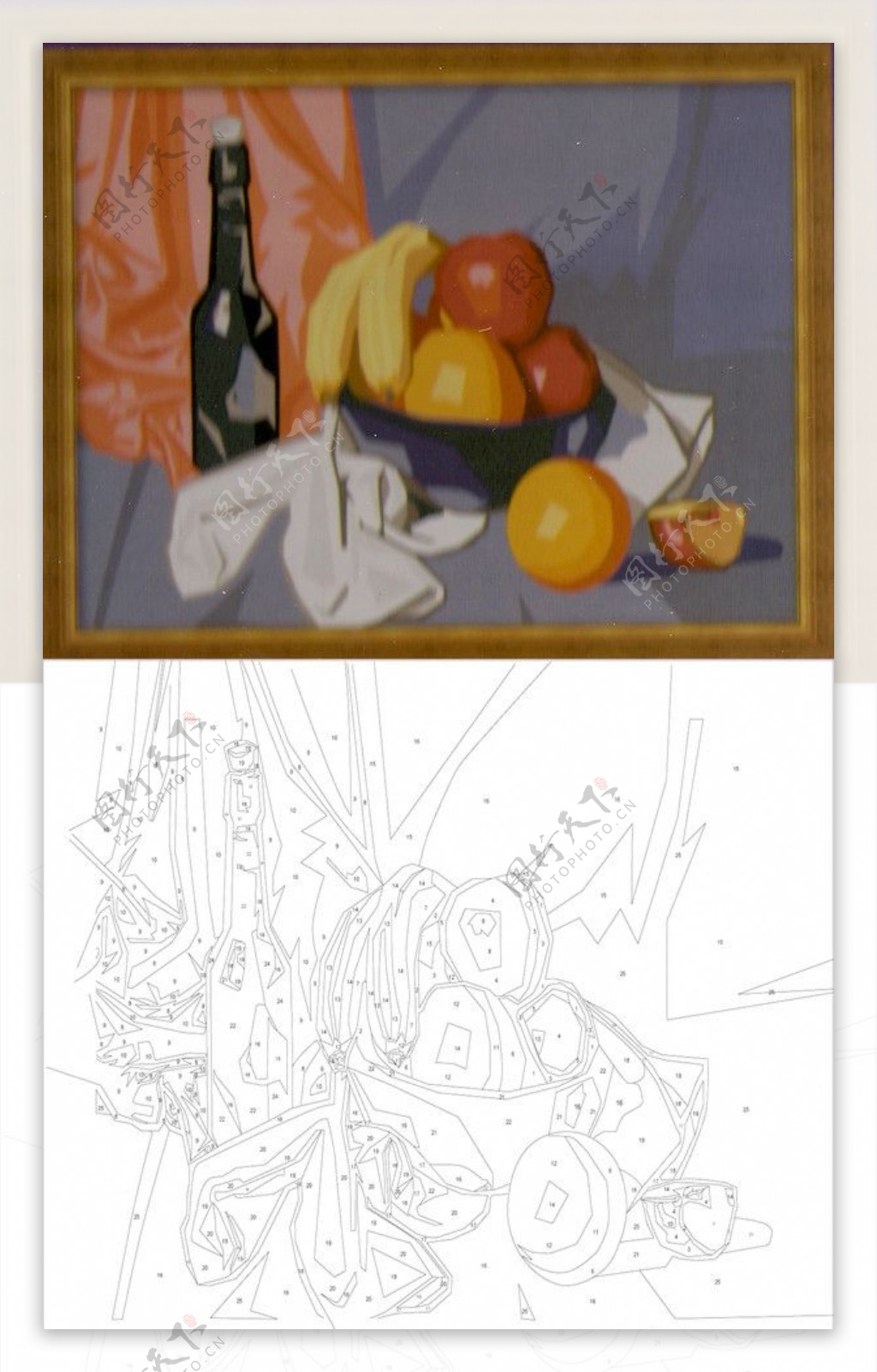 数字油画多彩水果盆25色规格36X46CM图片