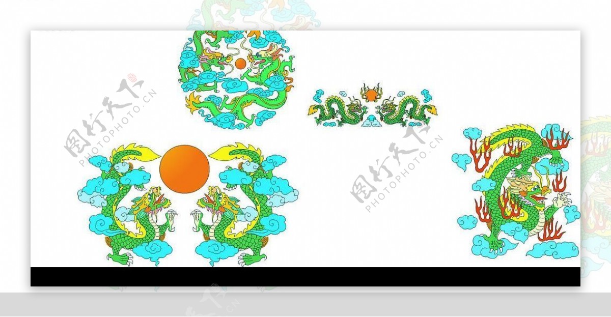 中国传统龙图案矢量素材图片