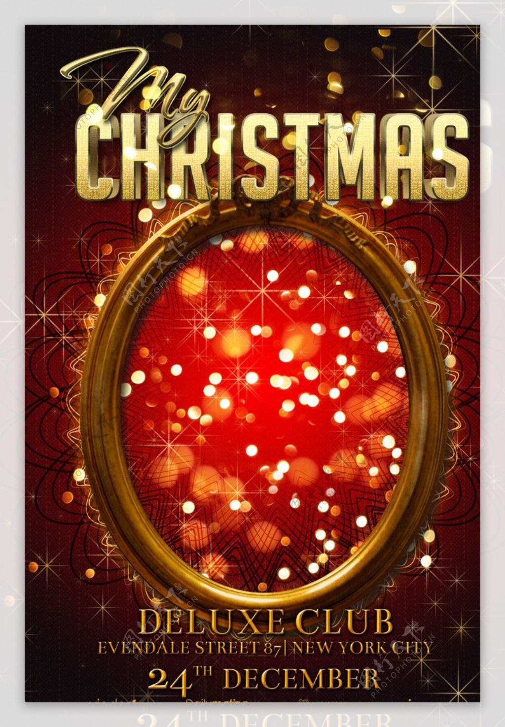 缤纷圣诞节主题海报圣诞背景图片