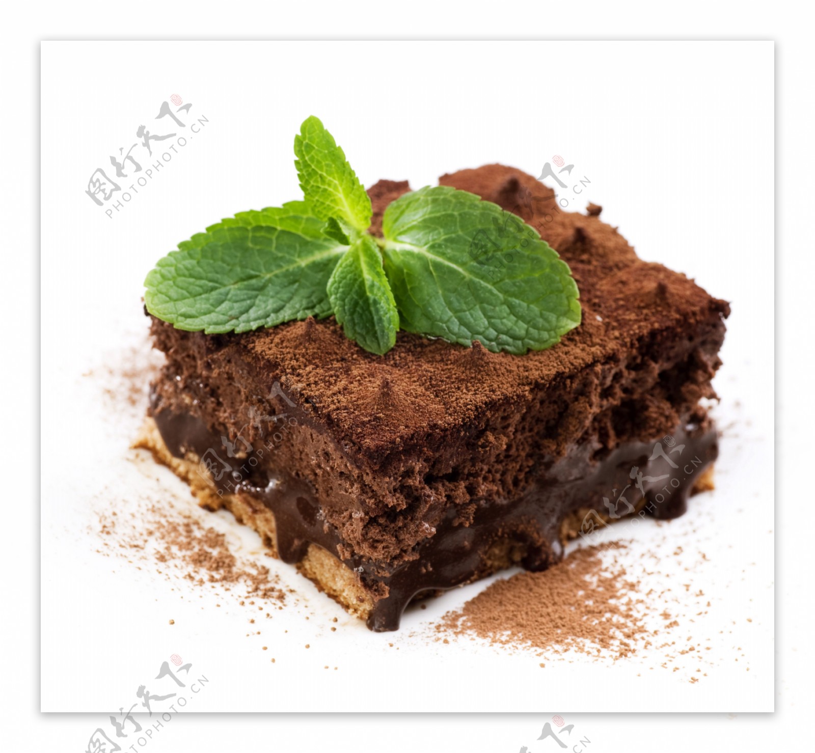 薄荷巧克力蛋糕甜点图片