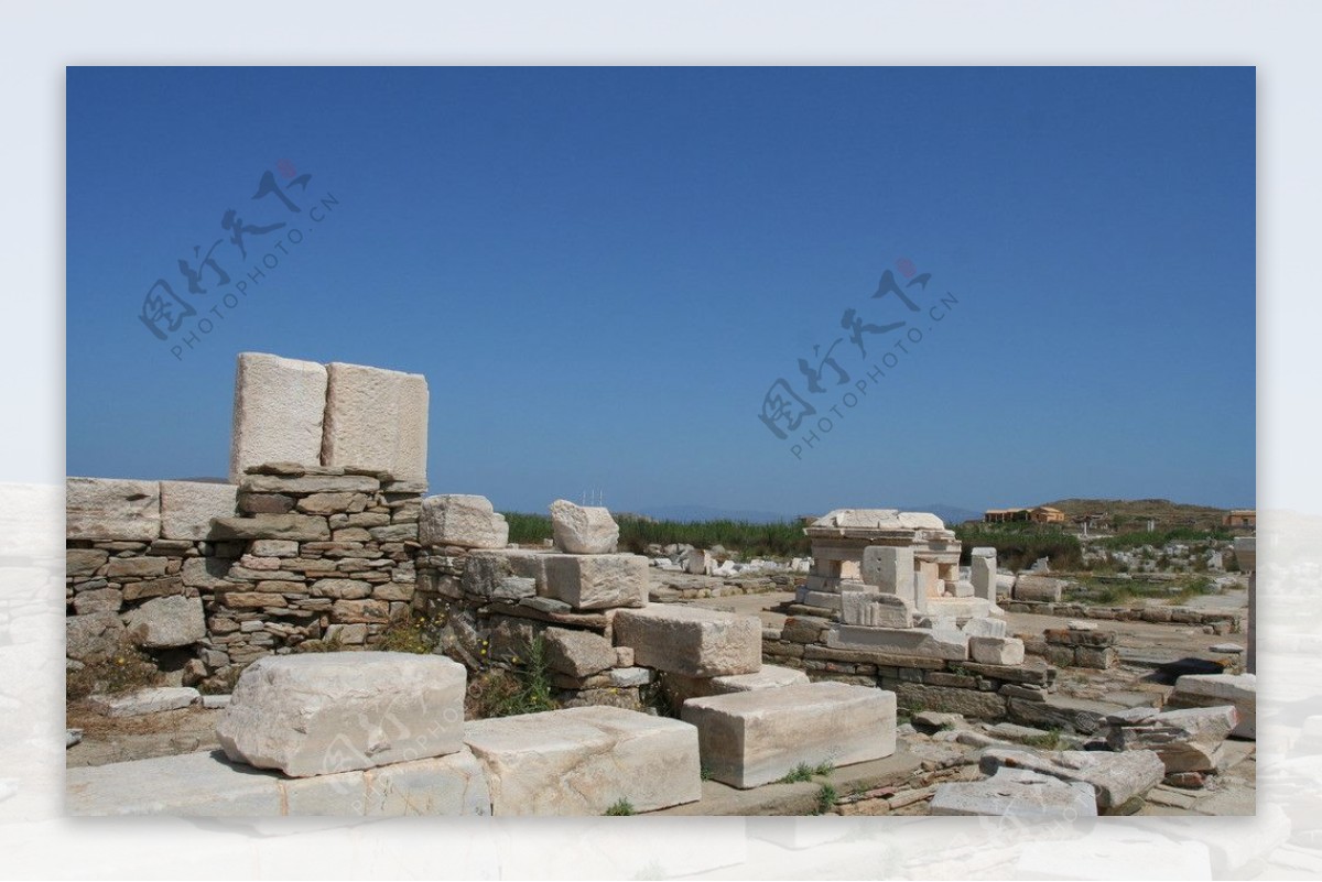 希腊提洛岛大理石遗迹图片
