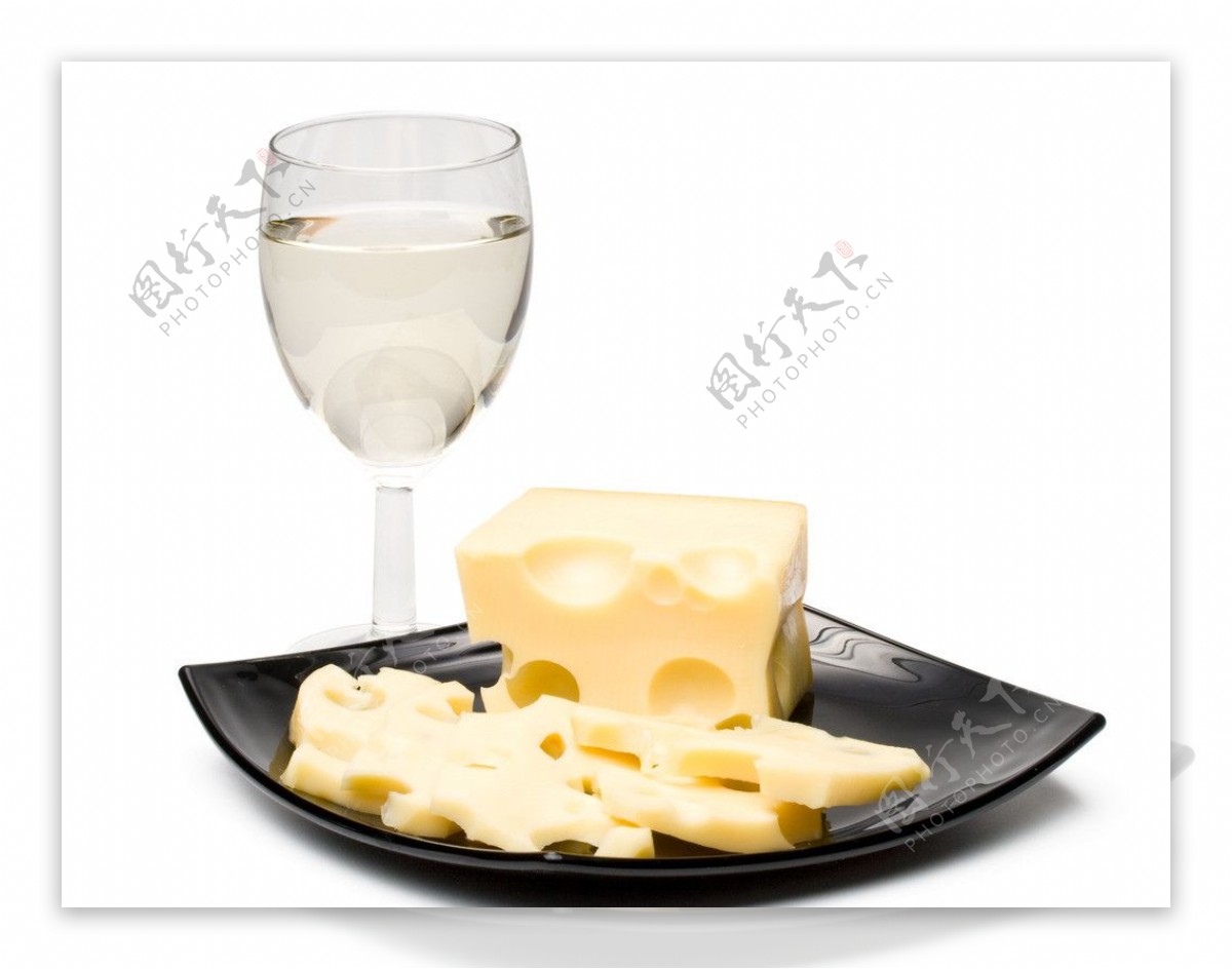 白葡萄酒配乳酪图片