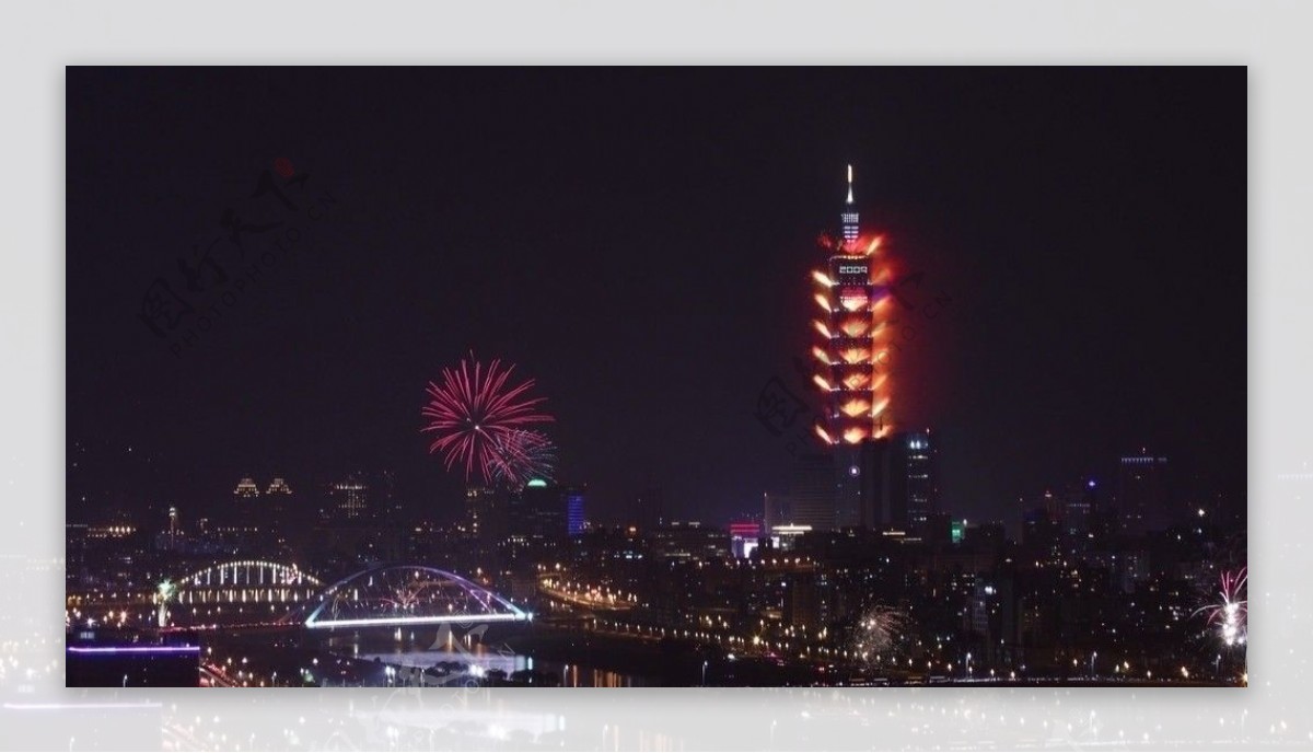 台北101大厦焰火图片