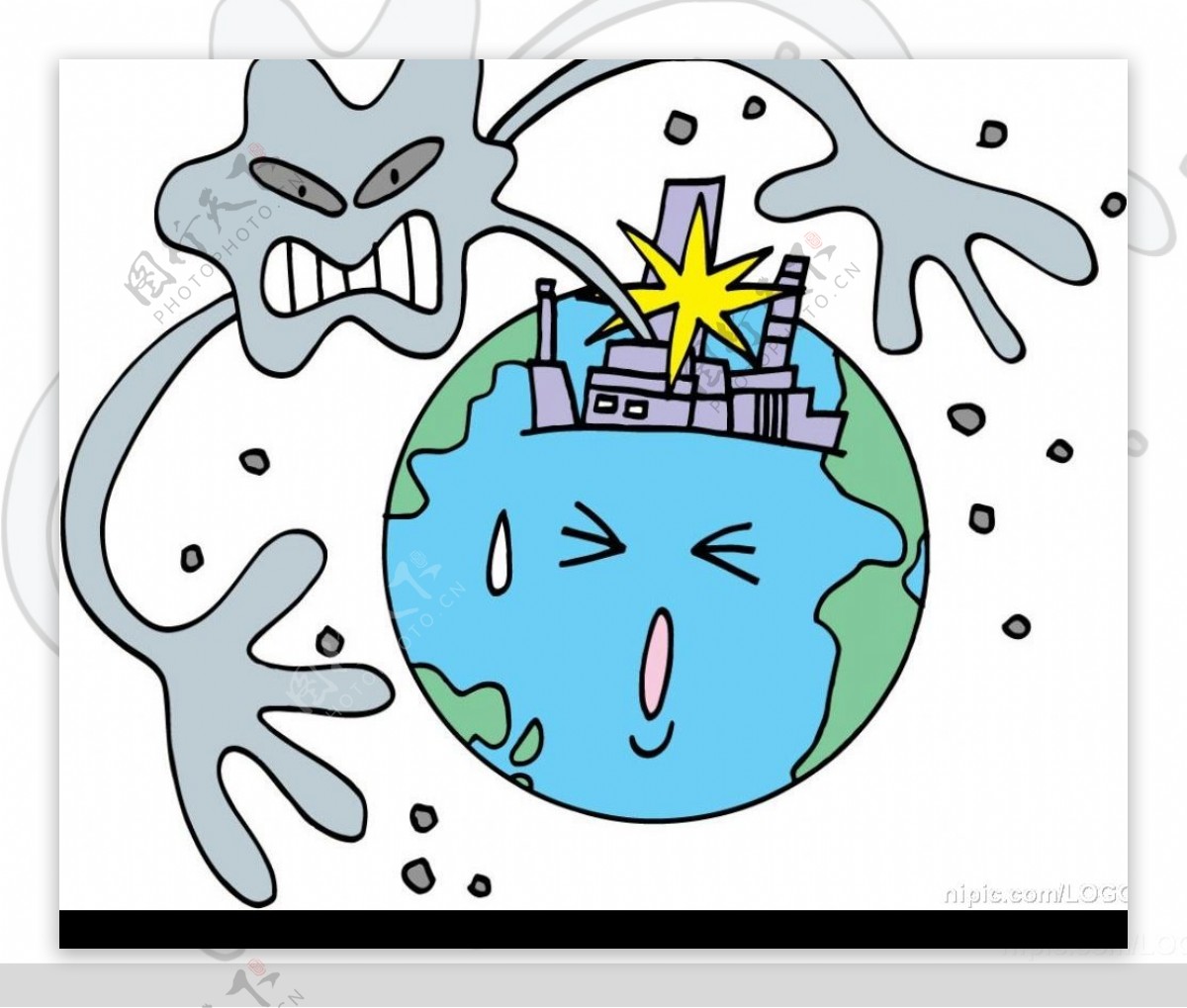 环境污染主题漫画图片
