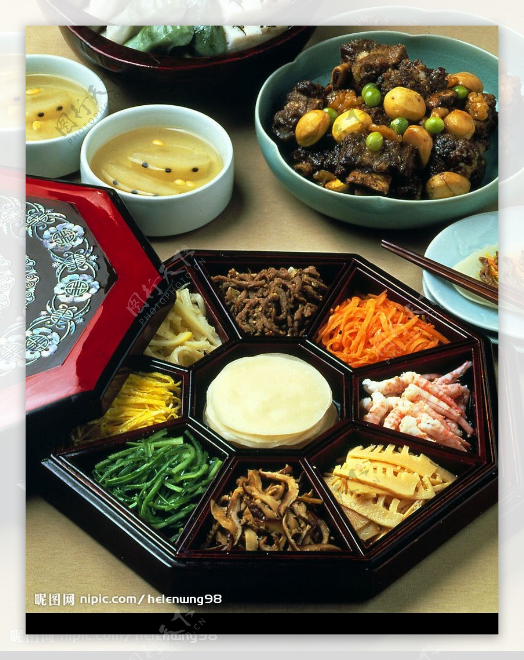 韩国料理九节板图片