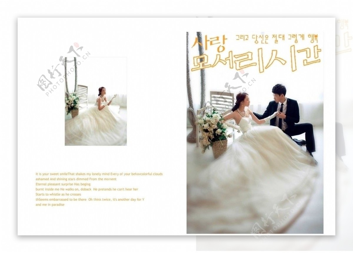 春的气息时尚韩国婚纱模板图片