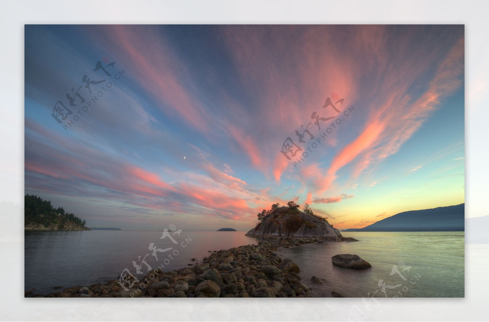 湖海夕阳图片