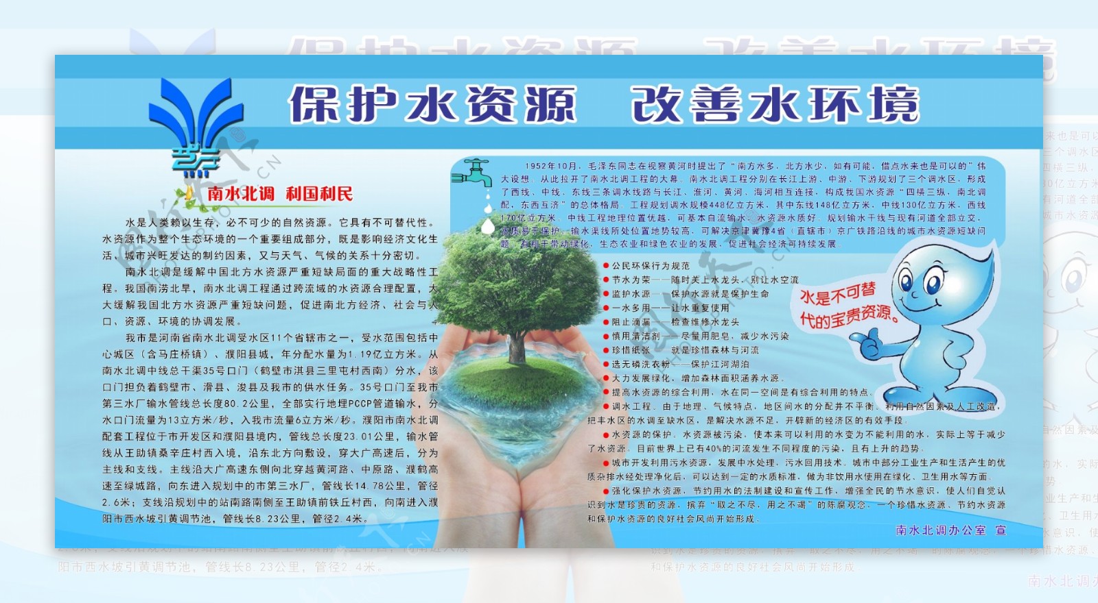 保护水资源展板图片