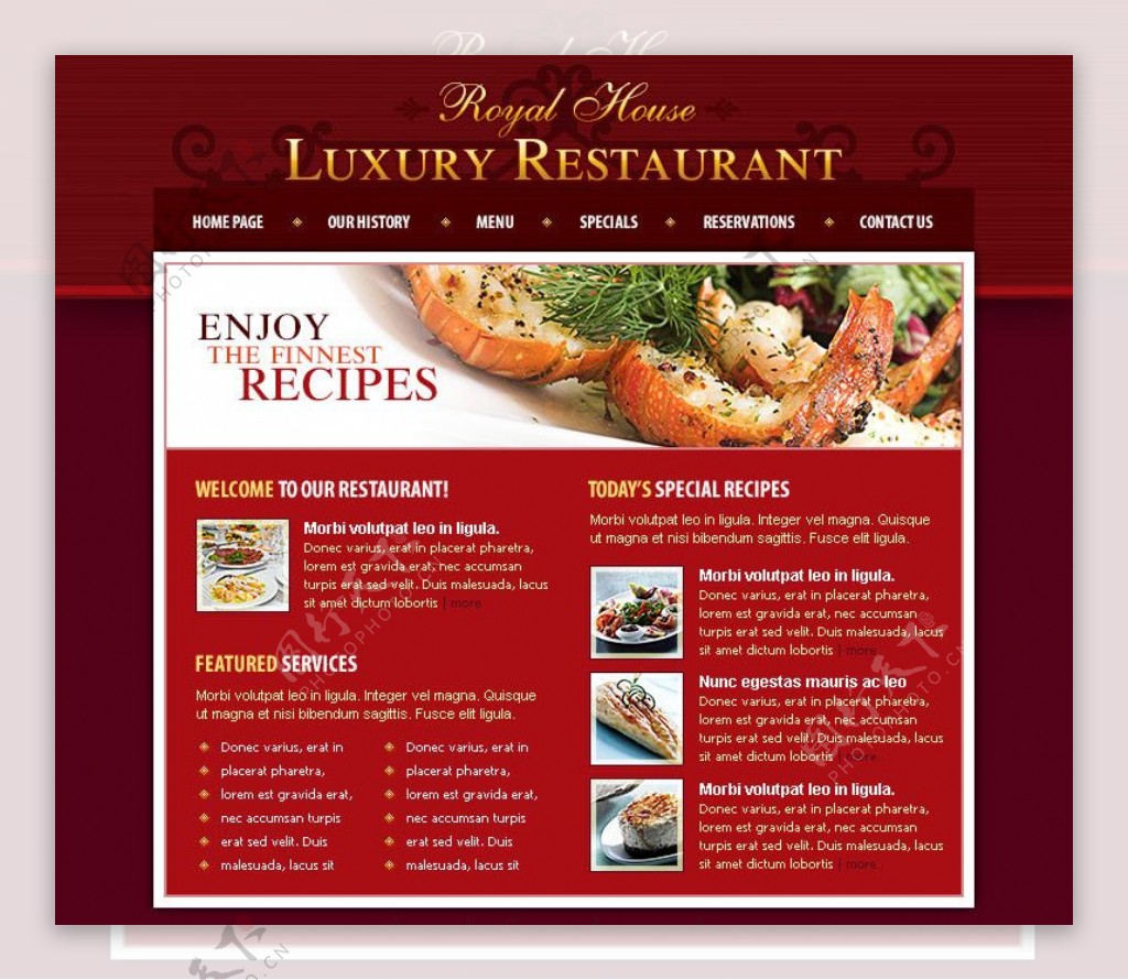 餐厅网站图片