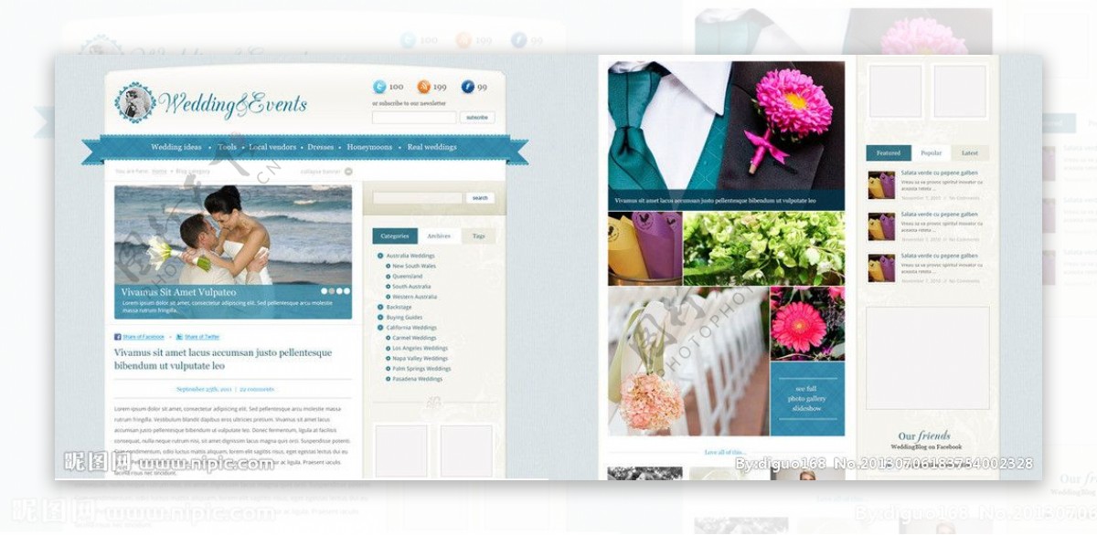 婚礼网页设计图片