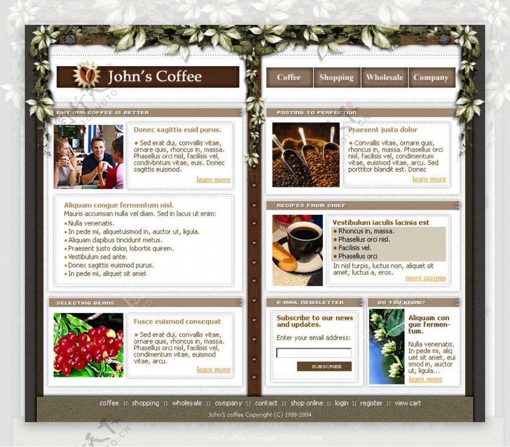 餐厅网页模版图片