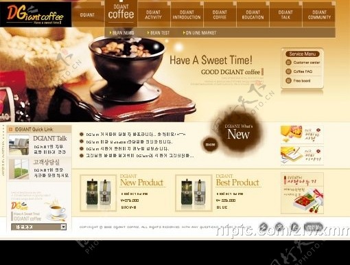 咖啡网页模板图片