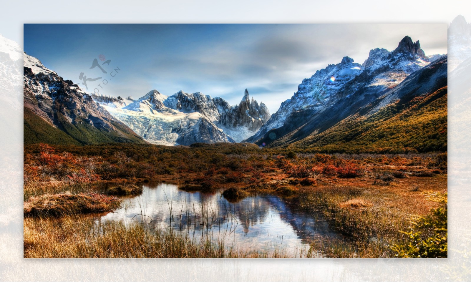 阿根廷雪山脚下自然景观图片