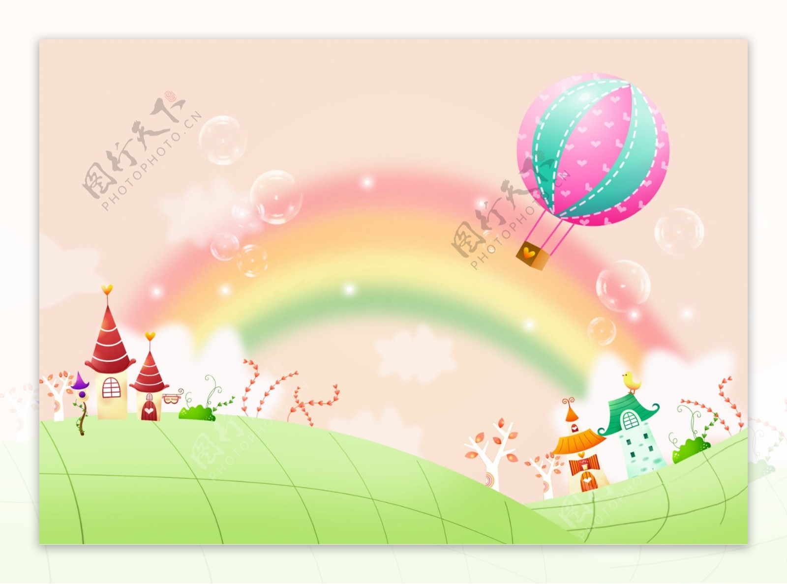 彩虹系列气球泡泡图片