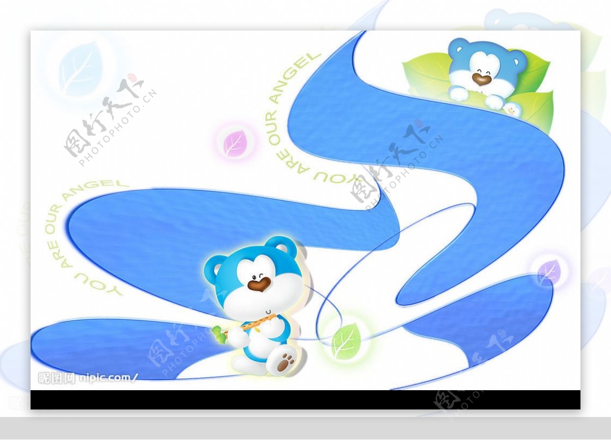 超可爱儿童相册模板卡通熊猫图片