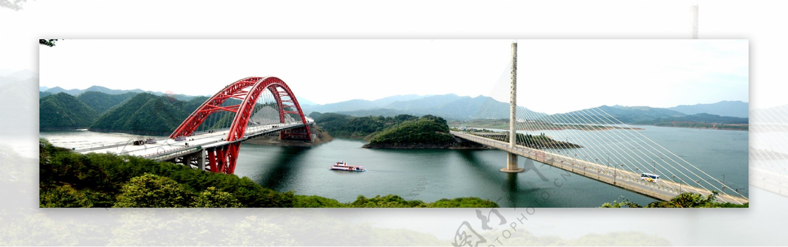 安徽黄山太平湖双桥非高清图片