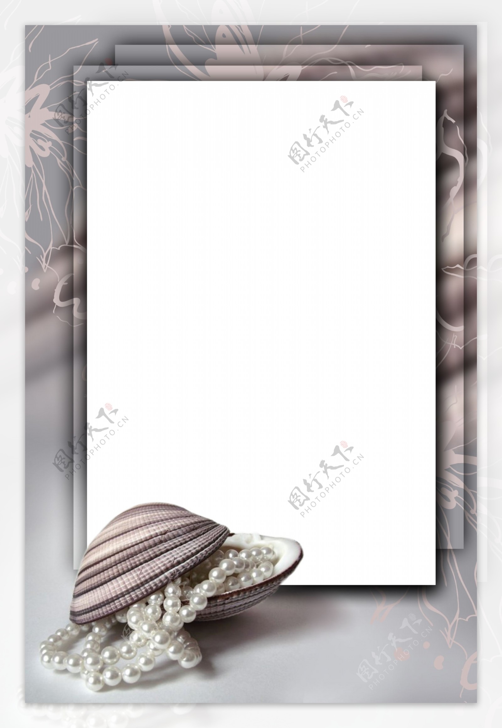 女性珍珠框架模板图片