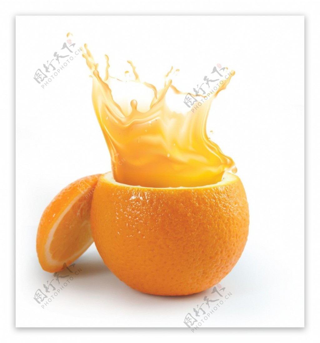 创意橙汁溅起瞬间图片