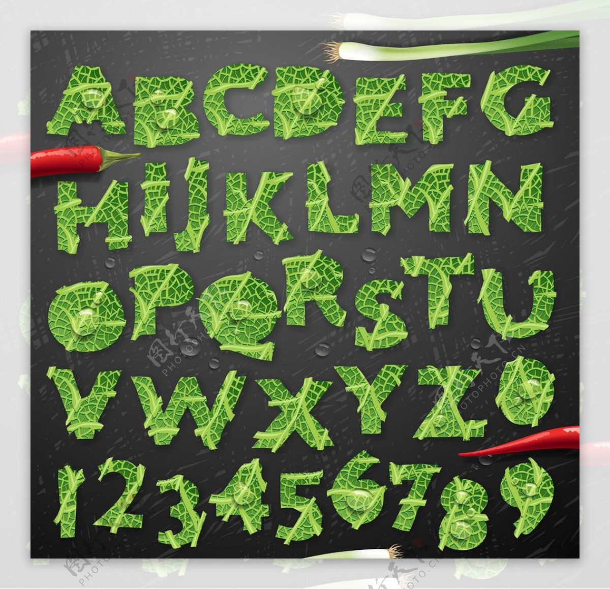 蔬菜字母数字图片