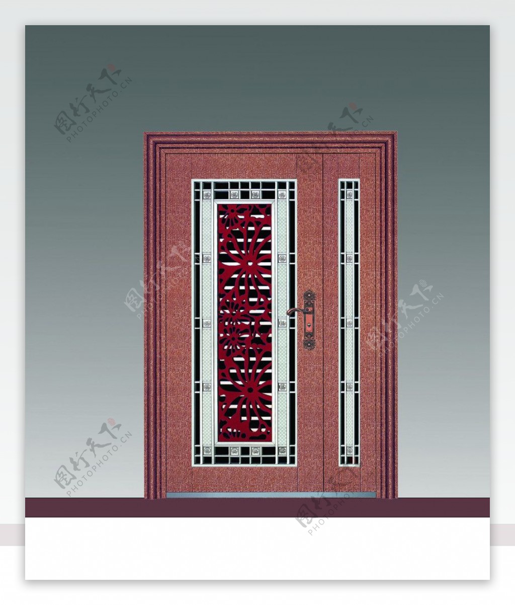 红古铜自由纹门图片
