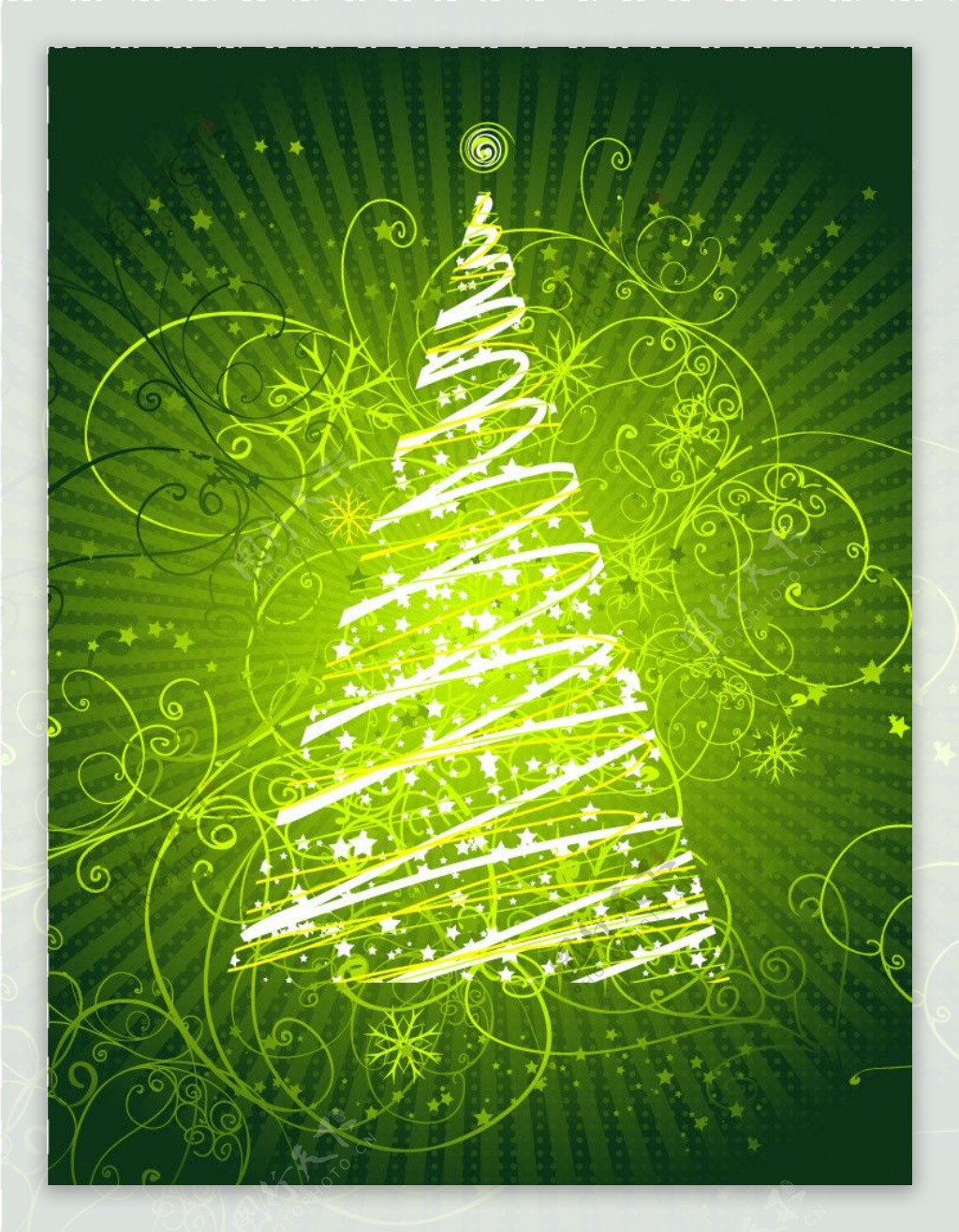 梦幻花纹圣诞树圣诞背景图片
