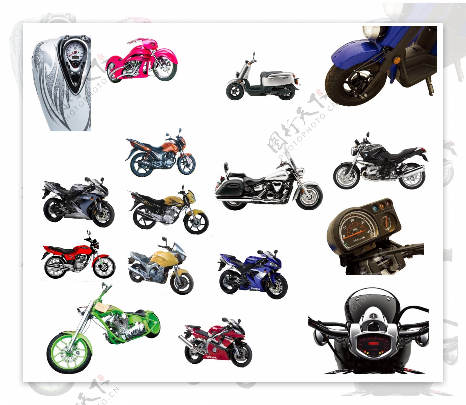 精品摩托车素材分层图图片