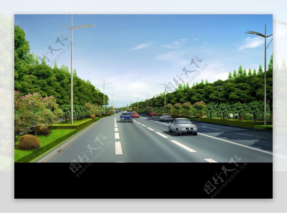 道路绿化景观图片
