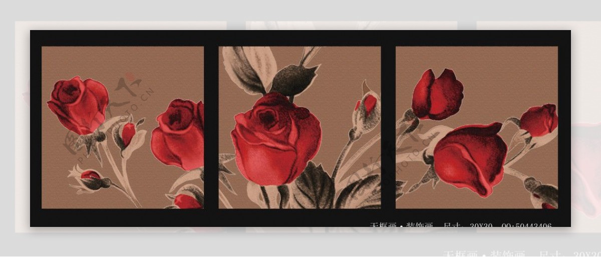 无框画装饰画玫瑰图片