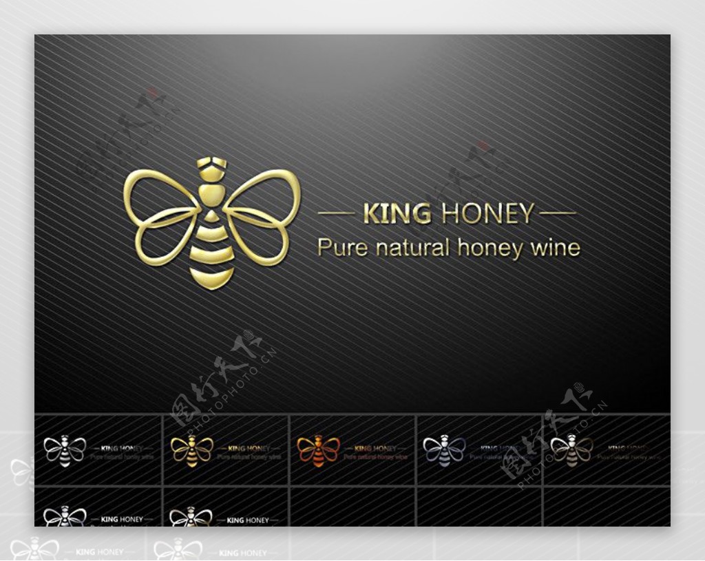蜜蜂蜂蜜LOGO标志设计图片