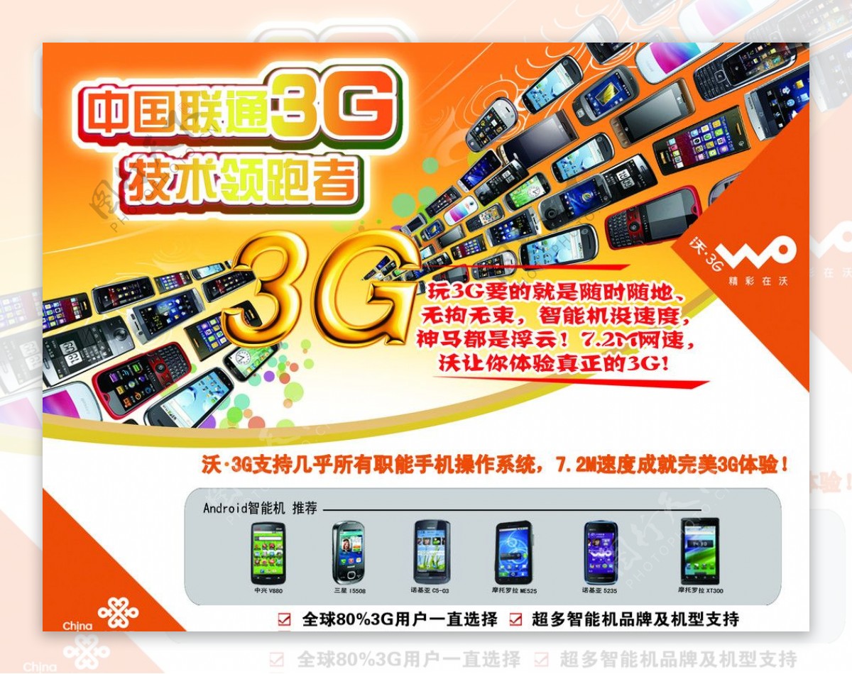中国联通3G宣传单图片