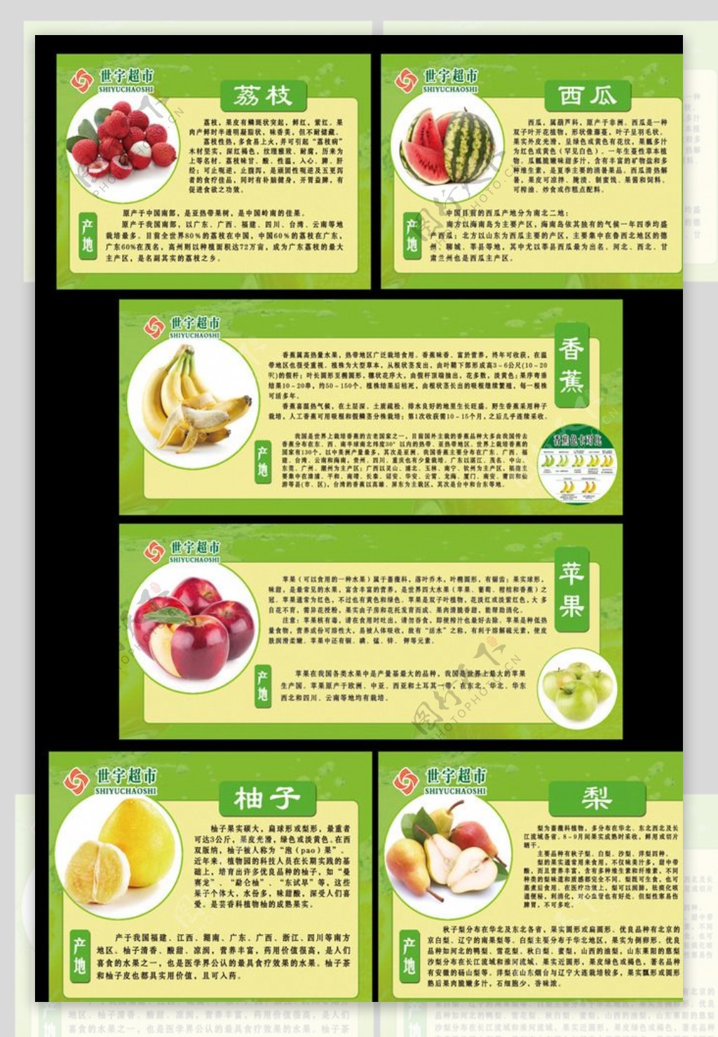 世宇超市水果吊牌模版图片
