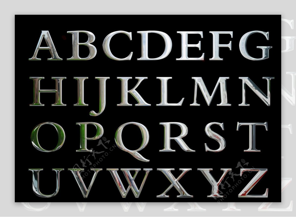 银字金属字钛金字母字母图片