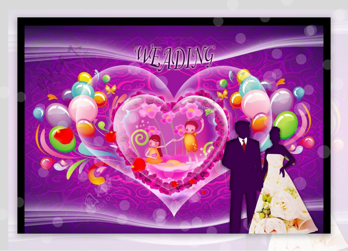 婚姻背景墙图片
