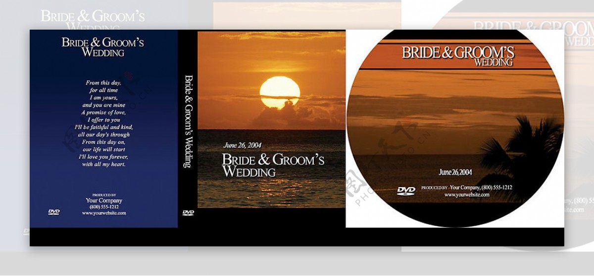 婚庆DVD封面标签模板图片