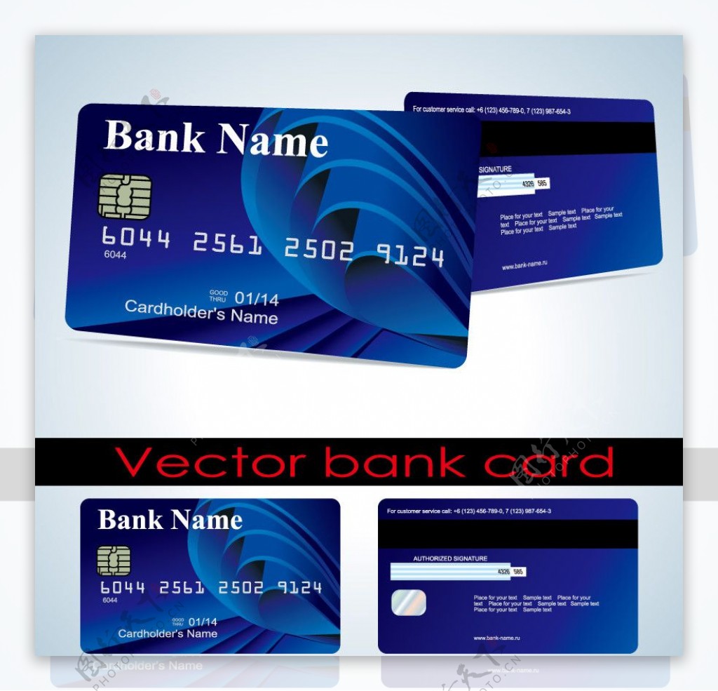 蓝色动感线条银行卡图片