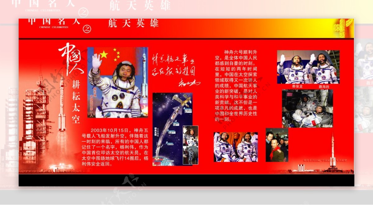 中国名人航天英雄图片
