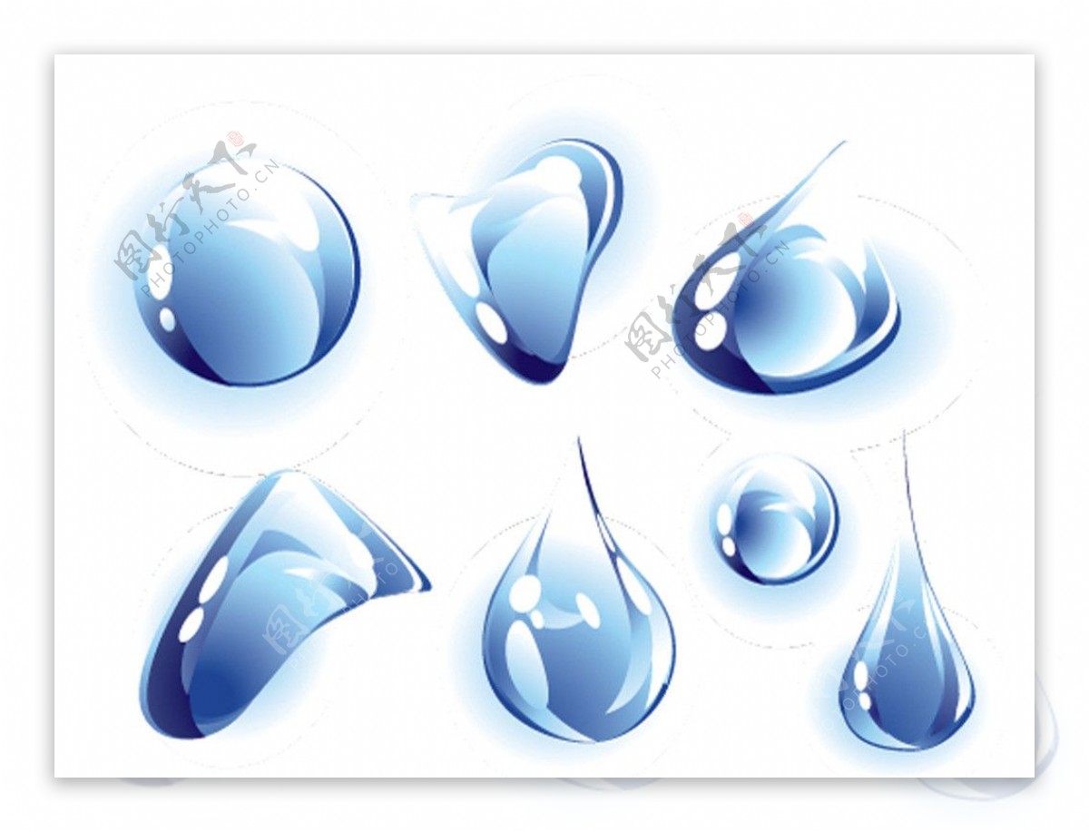 蓝色水珠水滴水花图片