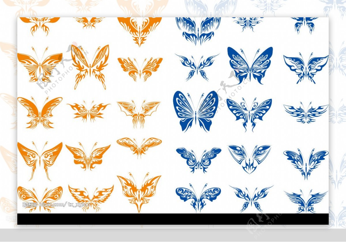 现代蝴蝶装饰图案30款图片