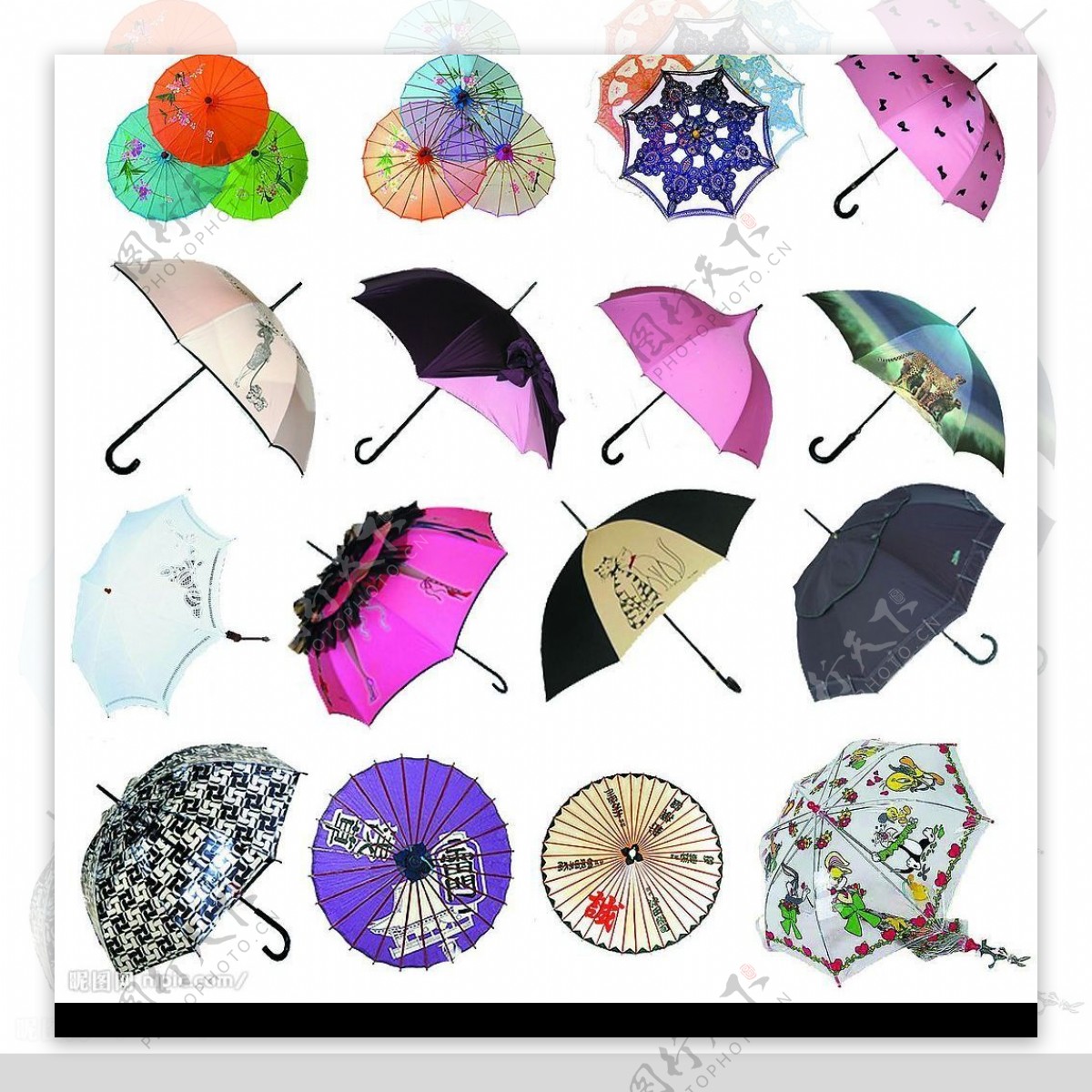 花色很多的伞图片