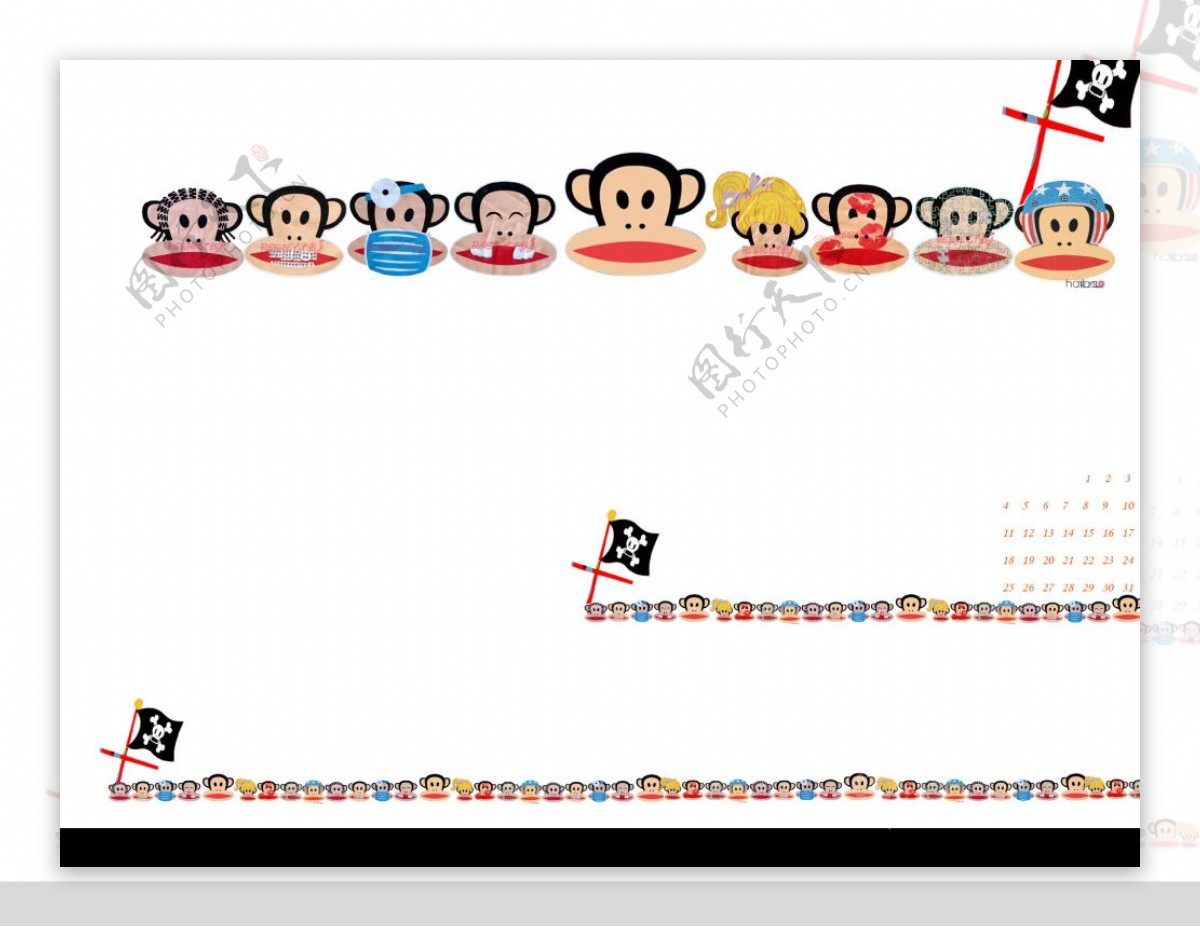 大嘴猴日历桌面图片
