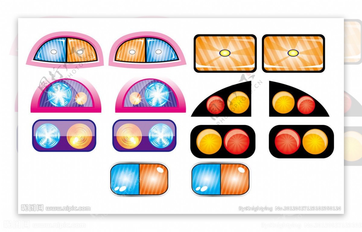 卡通车灯图片