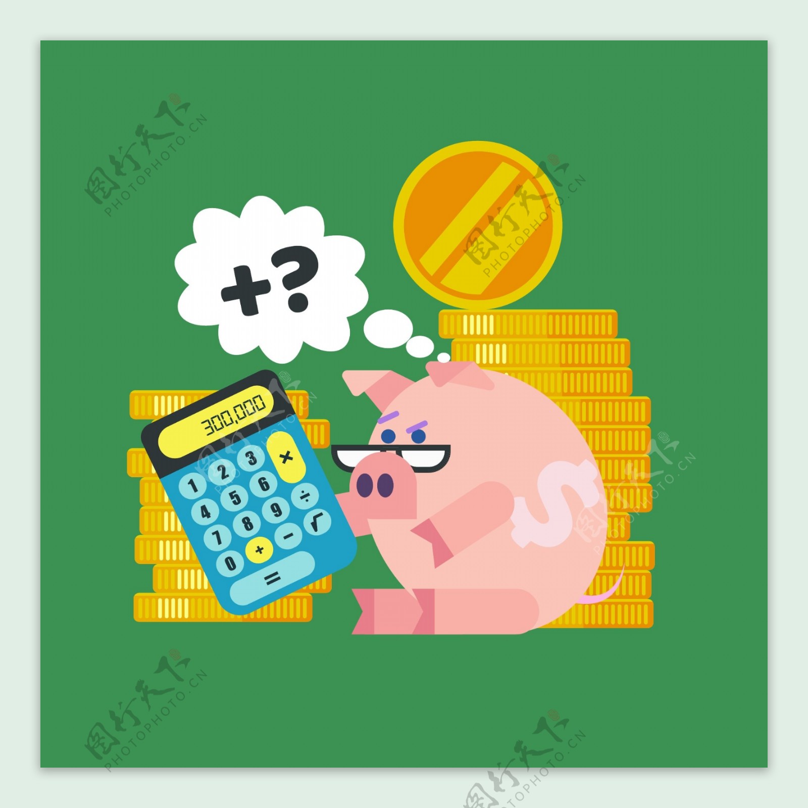 卡通小猪存钱罐的理财计划
