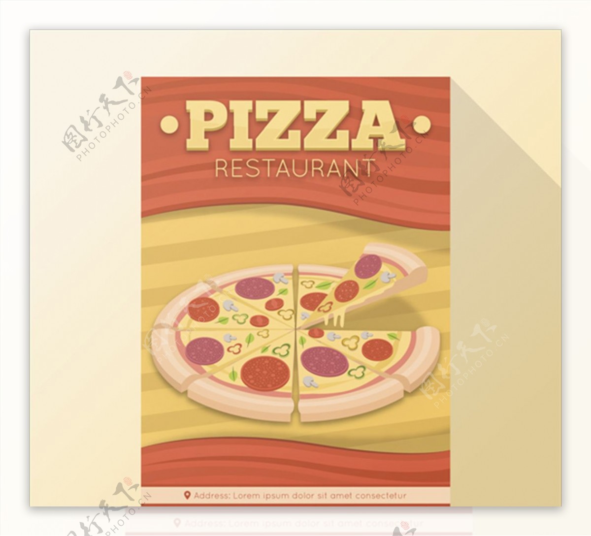 平面意大利披萨传单设计