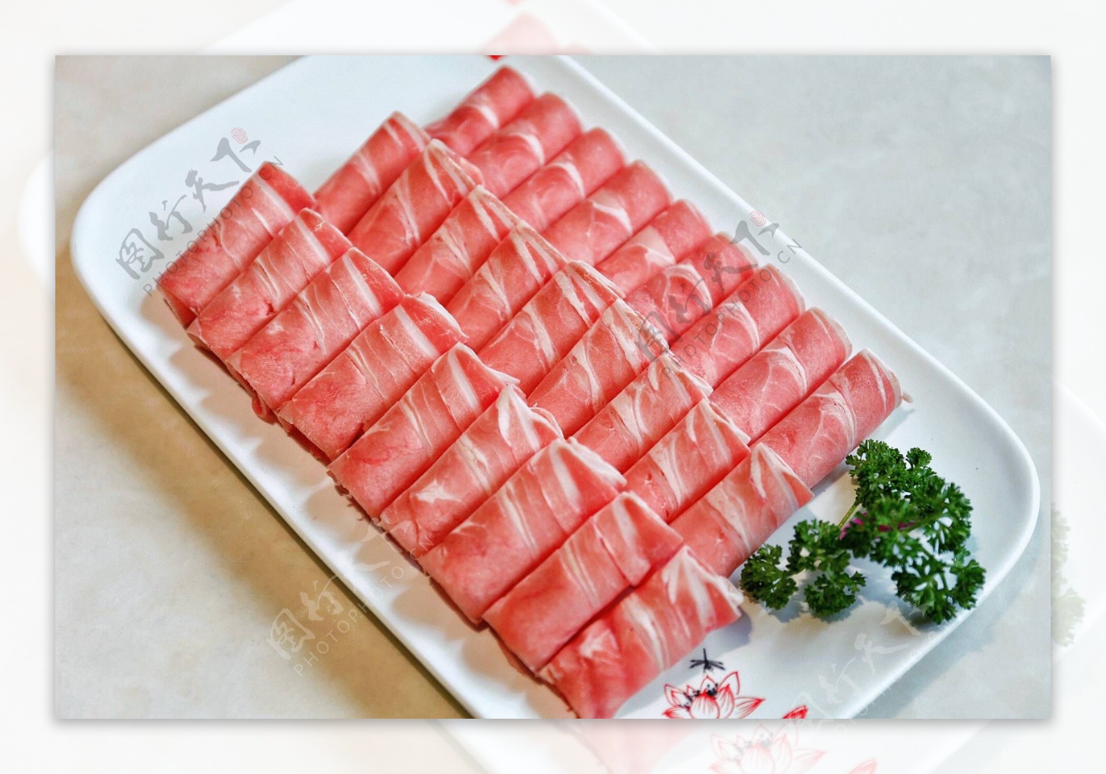 涮火锅新鲜羊肉卷图片素材-编号39704201-图行天下