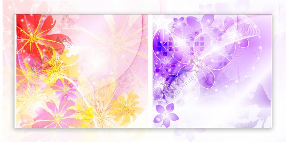 紫色小清新花朵背景底纹