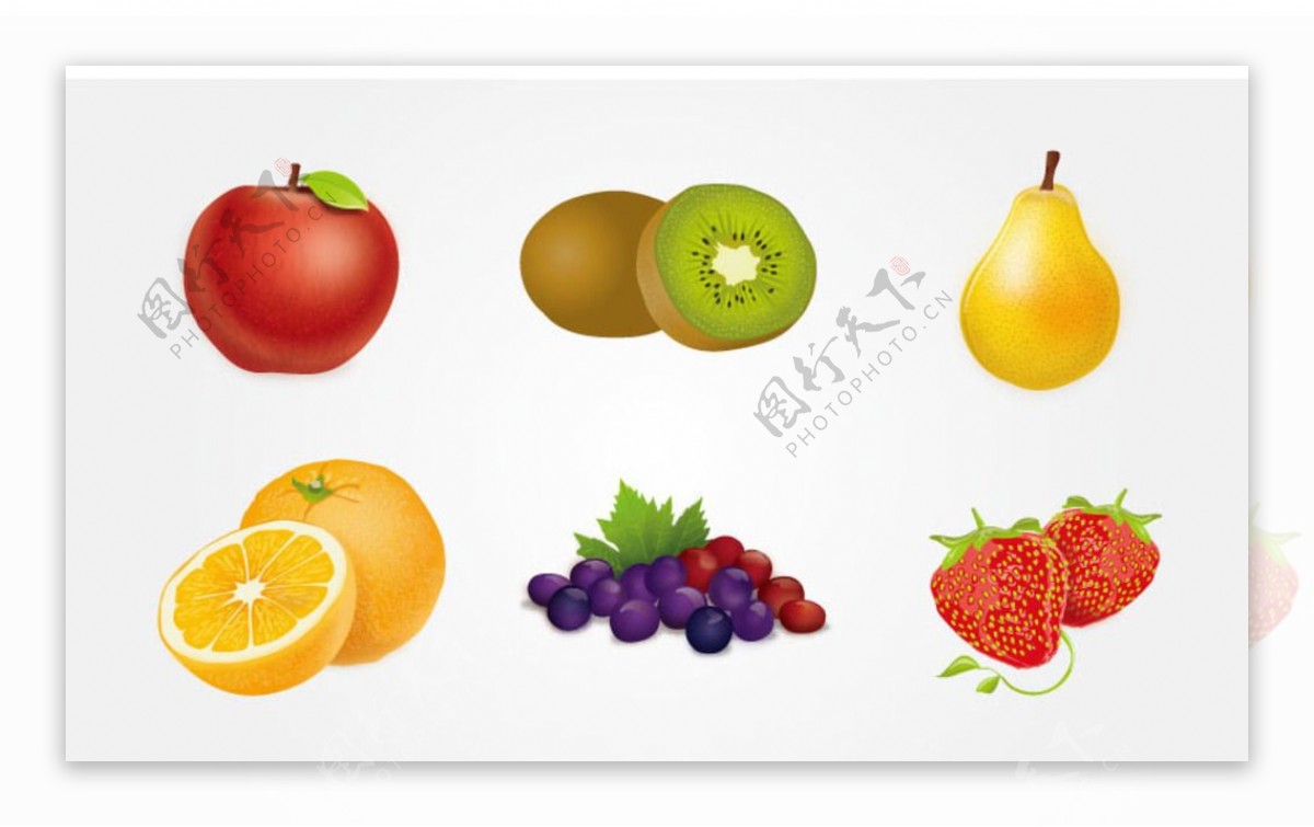 多彩美味水果矢量素材