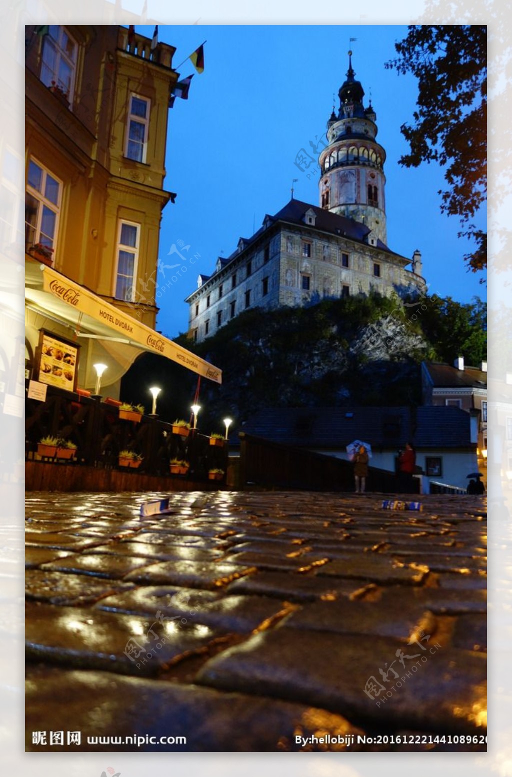 捷克克鲁姆洛夫夜景