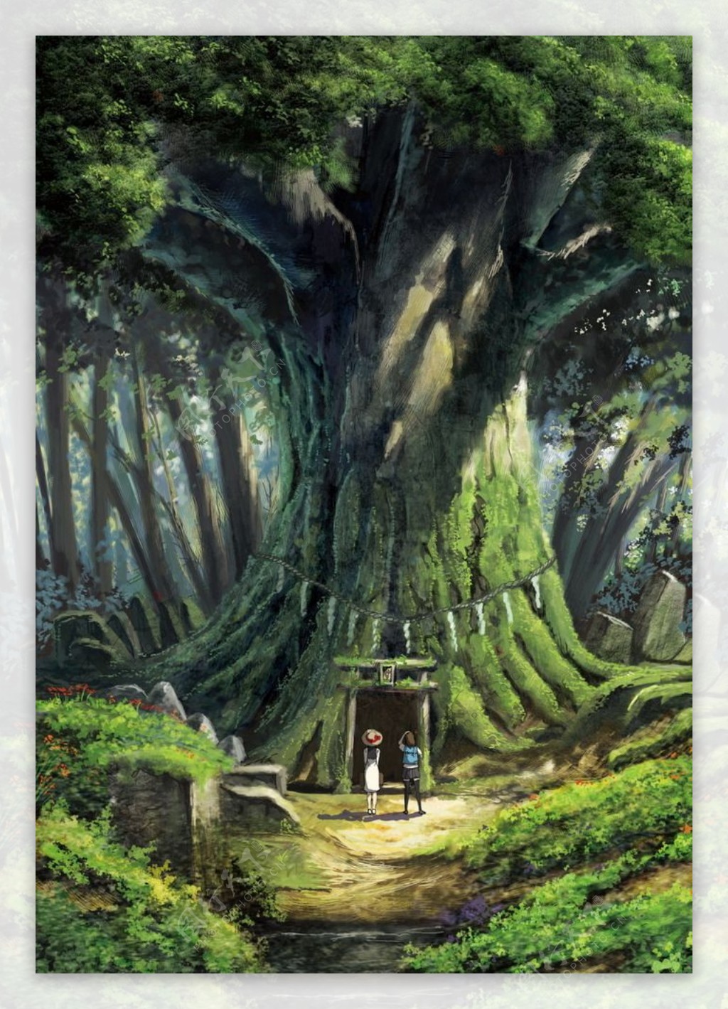 森林神树油画